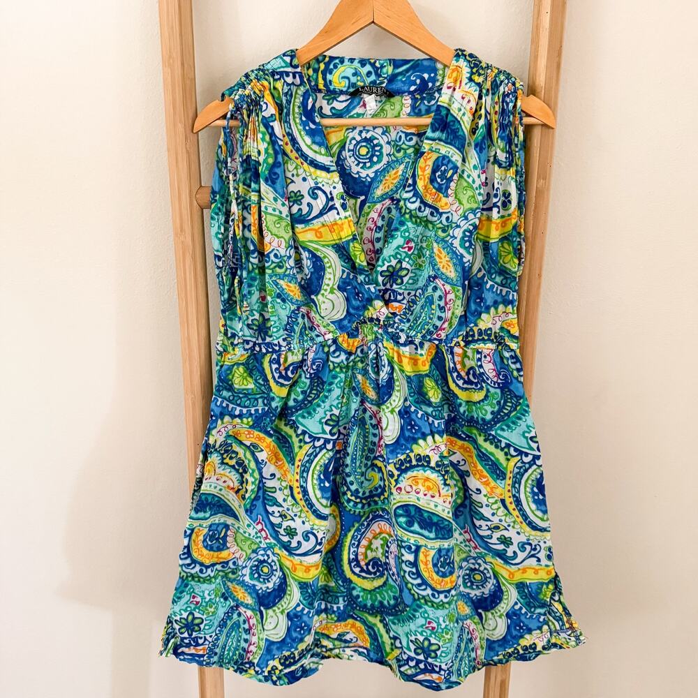 Lauren Ralph Lauren Cover Up Dress XL 14 Paisley Cotton Swim Beach Resort